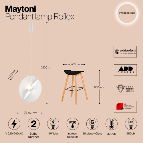 Подвесной светильник Maytoni Reflex MOD154PL-L6W3K изображение в интернет-магазине Cramer Light фото 6