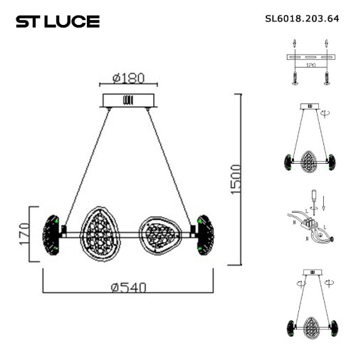 Подвесная люстра ST Luce Enigma SL6018.203.64 изображение в интернет-магазине Cramer Light фото 4