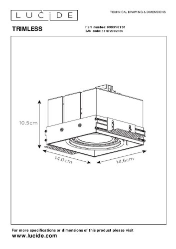 Встраиваемый светильник Lucide Trimless 09931/01/31 изображение в интернет-магазине Cramer Light фото 3