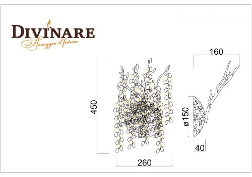 Настенный светильник Divinare Salice 3134/01 AP-2 изображение в интернет-магазине Cramer Light фото 2