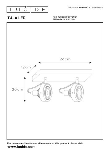 Спот Lucide Tala Led 31931/24/31 изображение в интернет-магазине Cramer Light фото 7