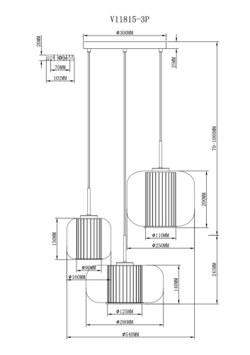 Подвесной светильник Moderli Ember V11815-3P изображение в интернет-магазине Cramer Light фото 7