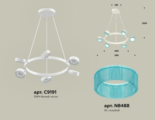 Подвесная люстра Ambrella Light Traditional (C9191, N8488) XB9191251 изображение в интернет-магазине Cramer Light фото 2