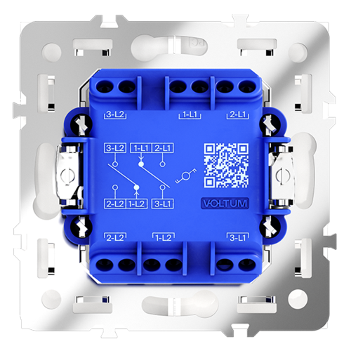 Проходной переключатель двухклавишный Voltum S70 VLS020302 (белый матовый) дополнительное фото фото 5