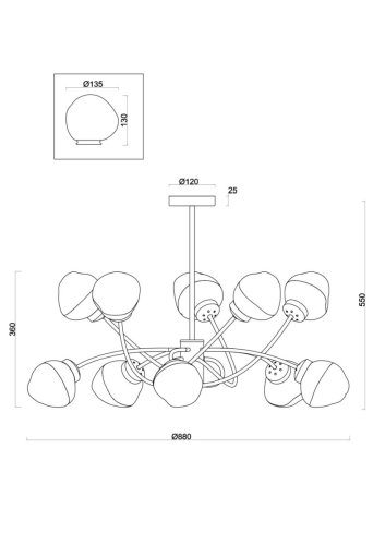 Люстра на штанге Freya Volani FR8017PL-10MG изображение в интернет-магазине Cramer Light фото 3