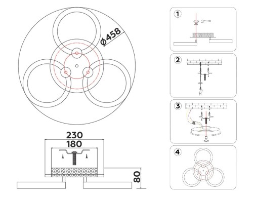 Потолочная люстра Ambrella Light Original FA3838 изображение в интернет-магазине Cramer Light фото 8