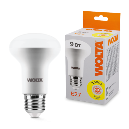Светодиодная лампа WOLTA 9Вт 3000K E27 грибок матовая 25Y63R9E27 изображение в интернет-магазине Cramer Light