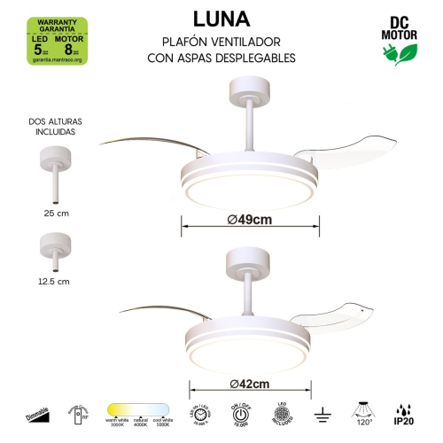 Люстра-вентилятор Mantra Luna 9665 изображение в интернет-магазине Cramer Light фото 10