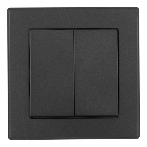 Выключатель двухклавишный Arte Milano SET06-1-30-2 black дополнительное фото фото 2