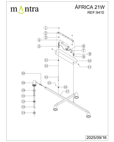 Подвесная люстра Mantra Africa 9410 изображение в интернет-магазине Cramer Light фото 8