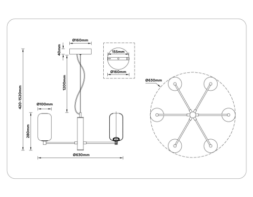Подвесная люстра Ambrella Light High Light Modern LH11107 изображение в интернет-магазине Cramer Light фото 7
