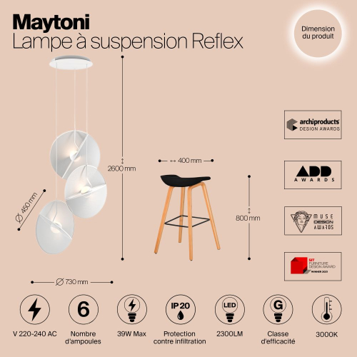 Подвесной светильник Maytoni Reflex MOD154PL-L6W3K1 изображение в интернет-магазине Cramer Light фото 6