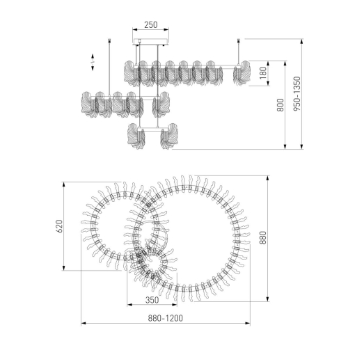 Подвесная люстра Bogates Farfalla 90374/3 a065739 изображение в интернет-магазине Cramer Light фото 5