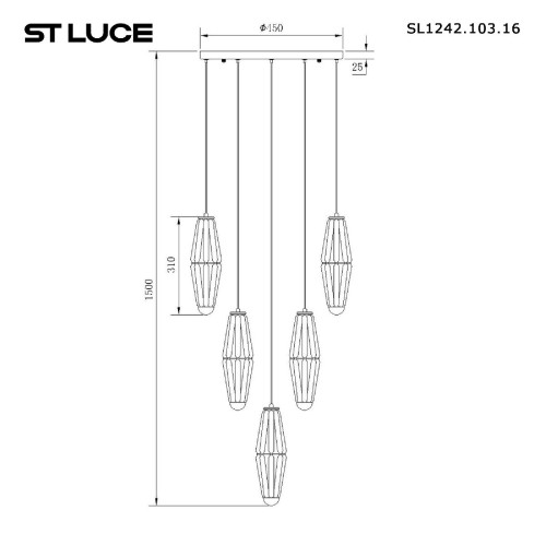 Подвесная люстра ST Luce Ciara SL1242.103.16 изображение в интернет-магазине Cramer Light фото 5