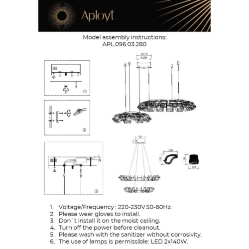 Подвесная люстра Aployt Irena APL.096.03.280 изображение в интернет-магазине Cramer Light фото 3