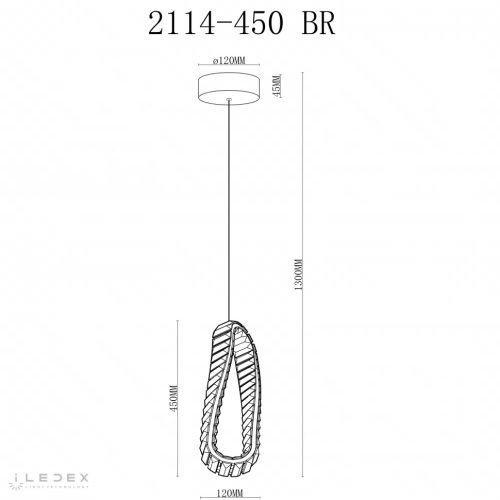 Подвесной светильник iLedex Woodstock 2117-450 BR изображение в интернет-магазине Cramer Light фото 2