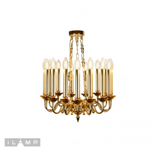 Подвесная люстра iLamp Louvre MD8551-15 GD изображение в интернет-магазине Cramer Light