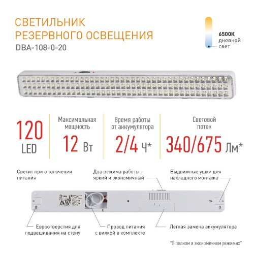 Аварийный светильник Эра DBA-108-0-20 Б0051842 изображение в интернет-магазине Cramer Light фото 8