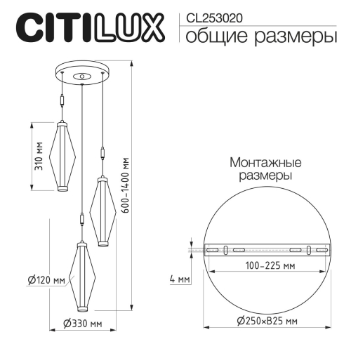 Подвесной светильник Citilux Tanna CL253020 изображение в интернет-магазине Cramer Light фото 10
