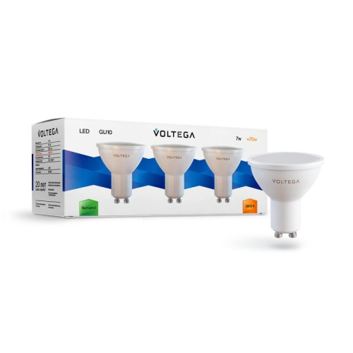 Лампа светодиодная Voltega GU10 7W 2800К матовая 7172 изображение в интернет-магазине Cramer Light