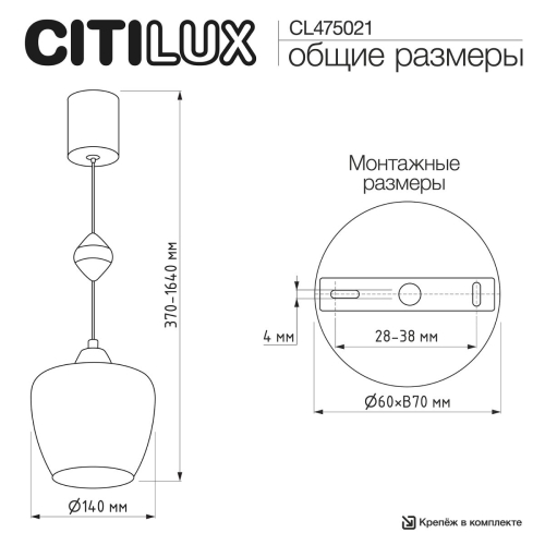 Подвесной светильник Citilux Nort CL475021 изображение в интернет-магазине Cramer Light фото 11