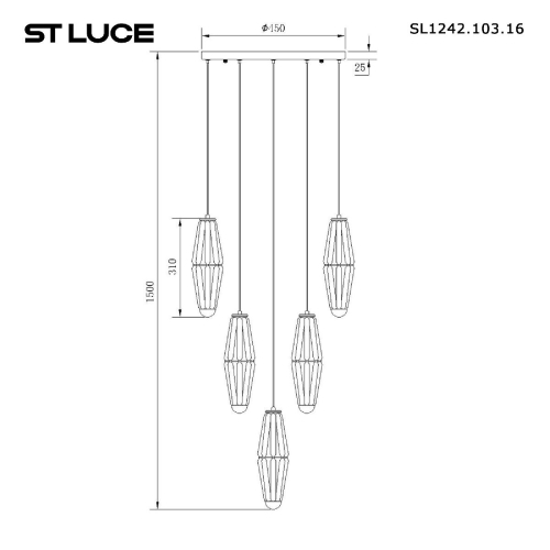 Подвесная люстра ST Luce Ciara SL1242.103.16 изображение в интернет-магазине Cramer Light фото 5