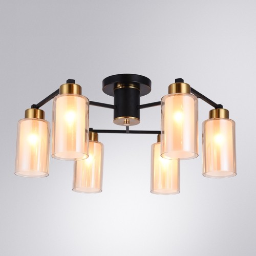 Потолочная люстра Arte Lamp Leo A7027PL-6BK изображение в интернет-магазине Cramer Light фото 2