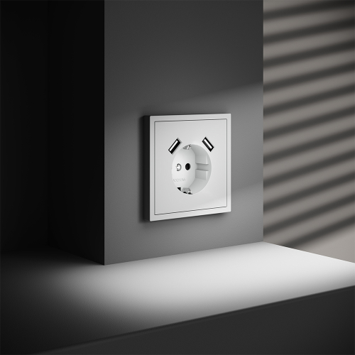 Розетка с USB Voltum S70 VLS040402 (белый матовый) дополнительное фото фото 6