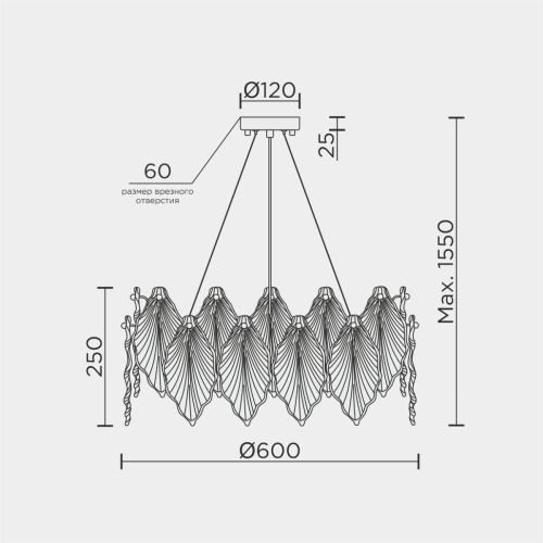 Подвесная люстра Modelux ML.2293.600 GD изображение в интернет-магазине Cramer Light фото 8