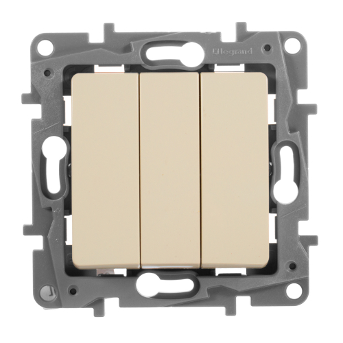 Выключатель трехклавишный Legrand Etika 10A 250V слоновая кость 672313 дополнительное фото фото 3