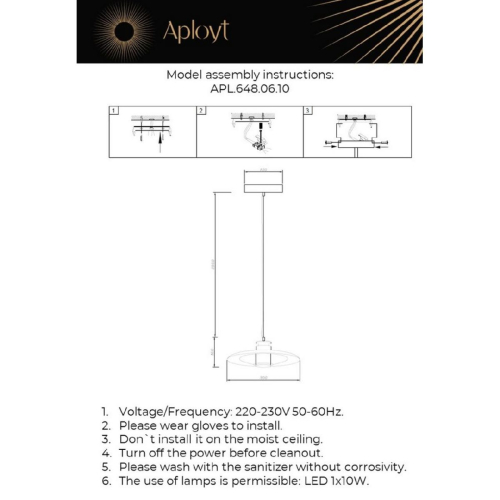 Подвесной светильник Aployt Stefa APL.648.06.10 изображение в интернет-магазине Cramer Light фото 2