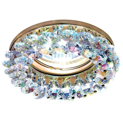 Встраиваемый светильник Ambrella Light Crystal K206 MULTI/G изображение в интернет-магазине Cramer Light