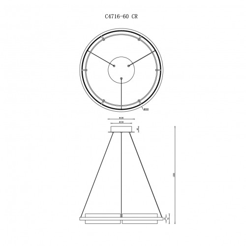 Подвесная люстра iLedex Meridian C4716-60 CR изображение в интернет-магазине Cramer Light фото 2