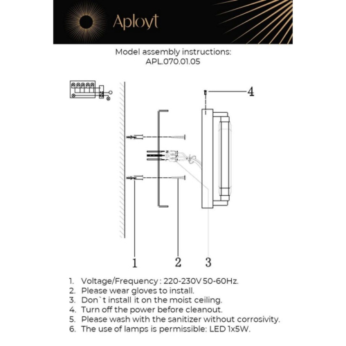 Настенный светильник Aployt Lakres APL.070.01.05 изображение в интернет-магазине Cramer Light фото 2