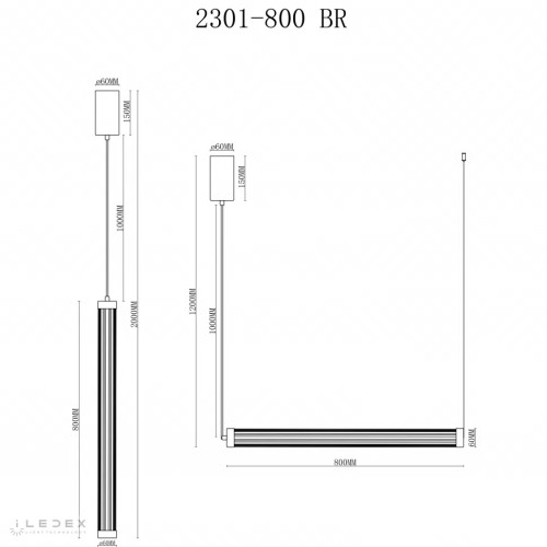 Подвесной светильник iLedex Rocks 2301-800 BR изображение в интернет-магазине Cramer Light фото 2