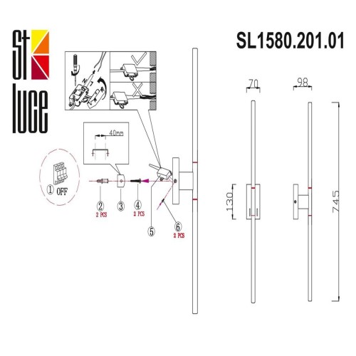 Настенный светильник ST Luce Ralio SL1580.201.01 изображение в интернет-магазине Cramer Light фото 2