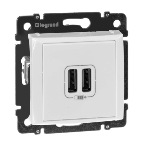 Розетка USB двойная Legrand Valena 240V/5V 2400mA белая 770470 дополнительное фото