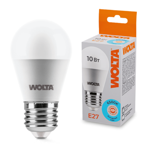 Светодиодная лампа WOLTA 10Вт 6500K E27 груша матовая 25W45GL10E27 изображение в интернет-магазине Cramer Light