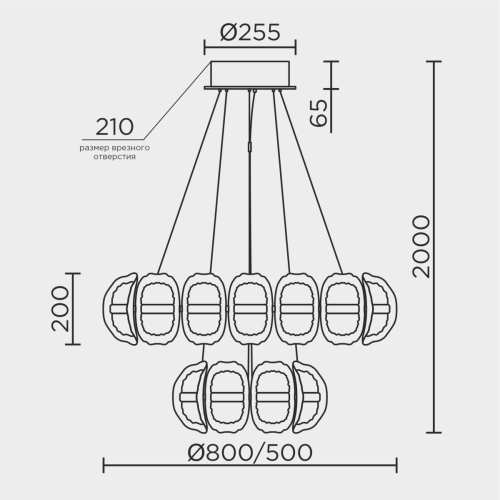 Подвесная люстра Modelux ML.2520.800.500 GD изображение в интернет-магазине Cramer Light фото 14