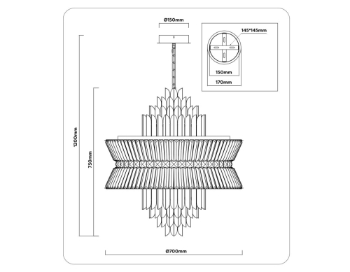 Подвесная люстра Ambrella Light High Light Crystal LH41023 изображение в интернет-магазине Cramer Light фото 7