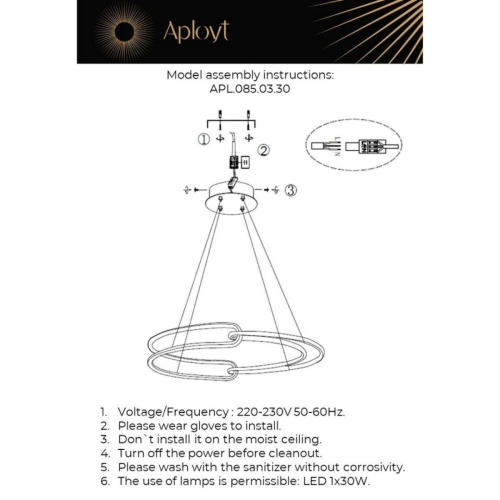 Подвесная люстра Aployt Barb APL.085.03.30 изображение в интернет-магазине Cramer Light фото 2