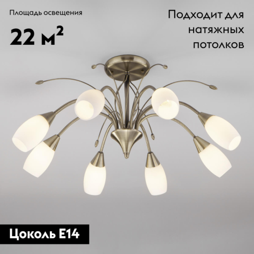 Потолочная люстра Eurosvet Ginevra 30280/8 античная бронза изображение в интернет-магазине Cramer Light фото 2