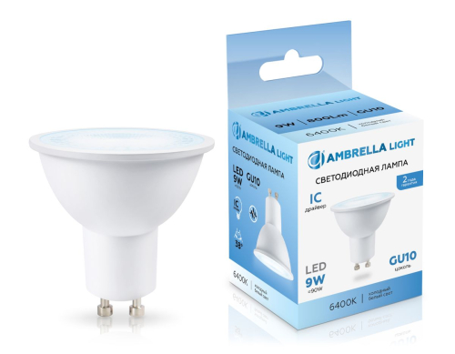 Светодиодная лампа Ambrella Light Bulbing GU10 9W 6400K 190906 изображение в интернет-магазине Cramer Light фото 3