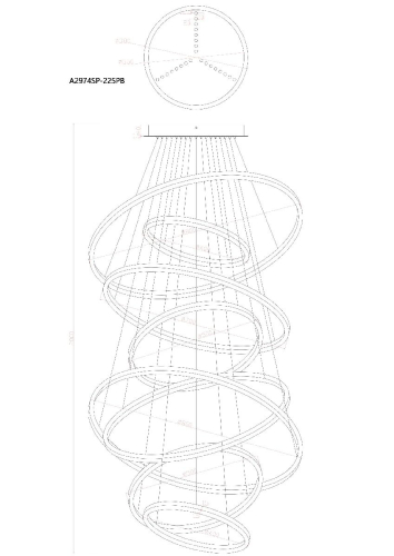 Подвесная люстра Arte Lamp Arcane A2974SP-225PB изображение в интернет-магазине Cramer Light фото 2