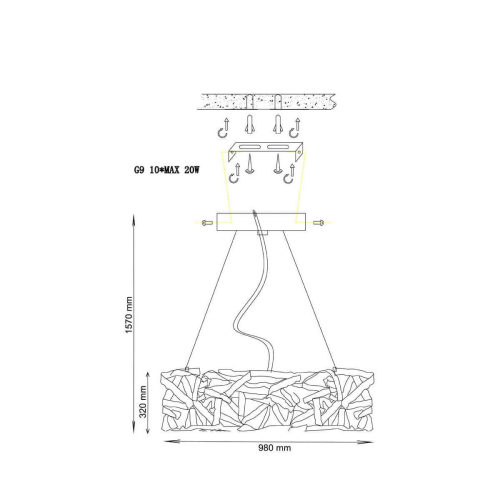 Подвесной светильник Lucia Tucci Fabian 1556.10 Argento изображение в интернет-магазине Cramer Light фото 2