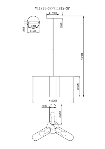 Подвесной светильник Moderli Metalicana V11811-3P изображение в интернет-магазине Cramer Light фото 7