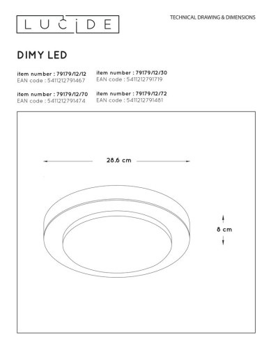 Потолочный светильник Lucide Dimy 79179/12/30 изображение в интернет-магазине Cramer Light фото 3