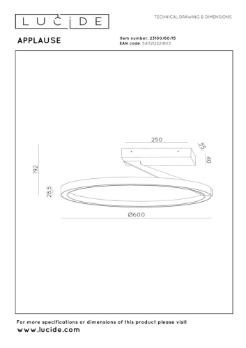 Потолочный светильник Lucide Applause 23100/60/15 изображение в интернет-магазине Cramer Light фото 11