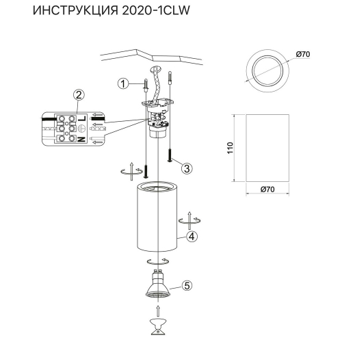 Накладной светильник Simple Story 2020-1CLW изображение в интернет-магазине Cramer Light фото 2