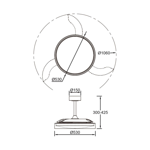 Люстра-вентилятор Mantra Glass Fan 9525 изображение в интернет-магазине Cramer Light фото 3